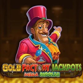 Gold Factory Jackpots Mega Moolah online game logo by Aurum Signature Studios on casino-europa.co.za